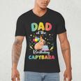 Dad Of The Birthday Girl Capybara Bday Party Family Men's V-Neck T-Shirt