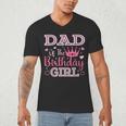 Dad Of The Birthday Girl Cute Pink Matching Family Party Men's V-Neck T-Shirt