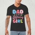 Dad Of The Birthday Girl Family Summer Beach Birthday Party Men's V-Neck T-Shirt