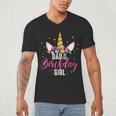 Dad Of The Birthday Girl Father Unicorn Birthday Small Men's V-Neck T-Shirt