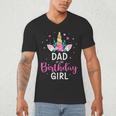 Dad Of The Birthday Girl Matching Family Unicorn Party Men's V-Neck T-Shirt