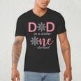 Dad Of The Birthday For Girl Winter Onederland 1st Birthday Men's V-Neck T-Shirt Dad Of The Birthday For Girl Winter Onederland 1st Birthday Men's V-Neck T-Shirt