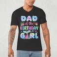 Dad Of The Birthday Mermaid Girl Family Matching Party Men's V-Neck T-Shirt