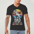 Dad Of The Birthday Party Outfit Dinosaur Daddy Men's V-Neck T-Shirt Dad Of The Birthday Party Outfit Dinosaur Daddy Men's V-Neck T-Shirt