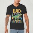 Dad Of The Birthday Party Outfit Dinosaur Squad Daddy Men's V-Neck T-Shirt