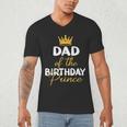 Dad Of The Birthday Prince Boy Bday Party Idea For Him Men's V-Neck T-Shirt