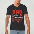 Dad Of The Birthday Princess Strawberry Theme Bday Party Men's V-Neck T-Shirt