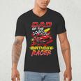 Dad Of The Birthday Racer Race Car Party Family Matching Men's V-Neck T-Shirt