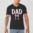 Dad Birthday Squad Matching Coquette Bow Family Party Men's V-Neck T-Shirt