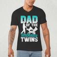 Dad Of The Birthday Twins Celebrate Cute Twin Father Daddy Men's V-Neck T-Shirt Dad Of The Birthday Twins Celebrate Cute Twin Father Daddy Men's V-Neck T-Shirt