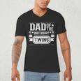 Dad Of The Birthday Twins Cute Twin Celebrate Father Daddy Men's V-Neck T-Shirt