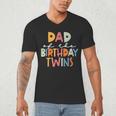 Dad Of The Birthday Twins Kids Great Daddy Of Twins Bday Men's V-Neck T-Shirt Dad Of The Birthday Twins Kids Great Daddy Of Twins Bday Men's V-Neck T-Shirt