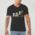 Dad Construction Excavator Family Matching Bday Party Men's V-Neck T-Shirt