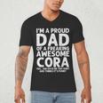 Dad Of CORA Father's Day Personalized Name Joke Men's V-Neck T-Shirt