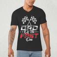 Dad Of The Fast One First Birthday Racing Car Family Men's V-Neck T-Shirt