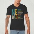 Dad Fathers Day Christian Jesus He Is Smart Brave Men's V-Neck T-Shirt