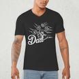 Dad Of Four Toddler Kids Fathers Day Fist Bump Family Men's V-Neck T-Shirt