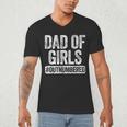 Dad Of Girls Outnumbered Shirt Men Daddy Fathers Day Men's V-Neck T-Shirt