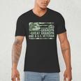 Dad Grandpa Great Grandpa Veteran Fathers Day Great Grandpa Men's V-Neck T-Shirt