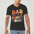 Dad Of The Groovy One 1st Birthday Pregnancy Announcement Men's V-Neck T-Shirt Dad Of The Groovy One 1st Birthday Pregnancy Announcement Men's V-Neck T-Shirt