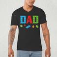 Dad Master Builder Building Bricks Blocks Family Set Parents Small Men's V-Neck T-Shirt