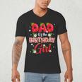 Dad And Mom Birthday Girl Strawberry Berry Sweet One Two Men's V-Neck T-Shirt Dad And Mom Birthday Girl Strawberry Berry Sweet One Two Men's V-Neck T-Shirt