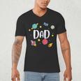 Dad Outer Space Galaxy Birthday For Family Men's V-Neck T-Shirt Dad Outer Space Galaxy Birthday For Family Men's V-Neck T-Shirt