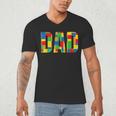 Dad Parent Brick Master Builder Building Blocks Set FamilyMen's V-Neck T-Shirt Dad Parent Brick Master Builder Building Blocks Set FamilyMen's V-Neck T-Shirt