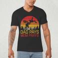 Dad Pays Mom Prays Dirt Bike Retro Motocross Boys Kids Men's V-Neck T-Shirt