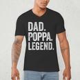 Dad Poppa Legend Vintage Distressed Bold Poppa Graphic Men's V-Neck T-Shirt