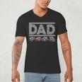 Dad Retro Monster Truck Family Crew Birthday Matching Family Men's V-Neck T-Shirt