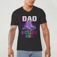 Dad Of Roller Girl Roller Skating Birthday Matching Family Men's V-Neck T-Shirt