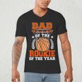 Dad Of Rookie 1st Basketball Bday Theme Matching Men's V-Neck T-Shirt