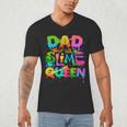 Dad Of The Slime Queen Birthday Family Matching Party Men's V-Neck T-Shirt