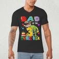 Dad Of The Three Rex 3Rd Birthday Boy Dinosaur T-Rex Men's V-Neck T-Shirt