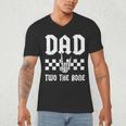 Dad Two The Bone Skeleton Hand 2nd Birthday Boy Girl Men's V-Neck T-Shirt
