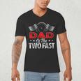 Dad Of The Two Fast Second Birthday Racing Car Family Men's V-Neck T-Shirt