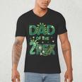 Dad Of The Two Rex Birthday Dinosaur Family Matching Men's V-Neck T-Shirt