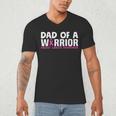 Dad Of A Warrior Breast Cancer Awareness Support Daughter Men's V-Neck T-Shirt