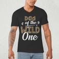 Dad Of The Wild One Zoo Themed 1st Birthday Party Men's V-Neck T-Shirt