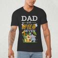 Dad Of The Wild Seven Animal Safari 7th Birthday Party Men's V-Neck T-Shirt Dad Of The Wild Seven Animal Safari 7th Birthday Party Men's V-Neck T-Shirt