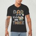 Dad Of The Wild And Three 3 Birthday Zoo Theme Safari Jungle Men's V-Neck T-Shirt