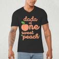 Dada Dad First Birthday One Sweet Peach Bday Family Matching Men's V-Neck T-Shirt