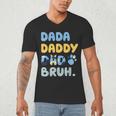 Dada Daddy Dad Bruh Fathers Day Blue Dog Men's V-Neck T-Shirt