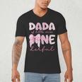 Dada Of Little Miss Onederful First Birthday Girl Bow Men's V-Neck T-Shirt Dada Of Little Miss Onederful First Birthday Girl Bow Men's V-Neck T-Shirt