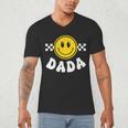 Dada One Happy Dude Birthday Theme 1st Family Matching Mom Men's V-Neck T-Shirt