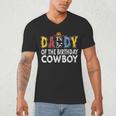Daddy 1st Birthday Cowboy Western Daddy Birthday Boy Men's V-Neck T-Shirt Daddy 1st Birthday Cowboy Western Daddy Birthday Boy Men's V-Neck T-Shirt