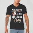 Daddy Of The Birthday Boy Cow Farm 1St Birthday Boy Men's V-Neck T-Shirt