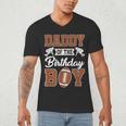 Daddy Of The Birthday Boy Football Party Family Matching Men's V-Neck T-Shirt