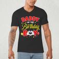 Daddy Of The Birthday Boy Matching Dad Son Family Birthday Men's V-Neck T-Shirt